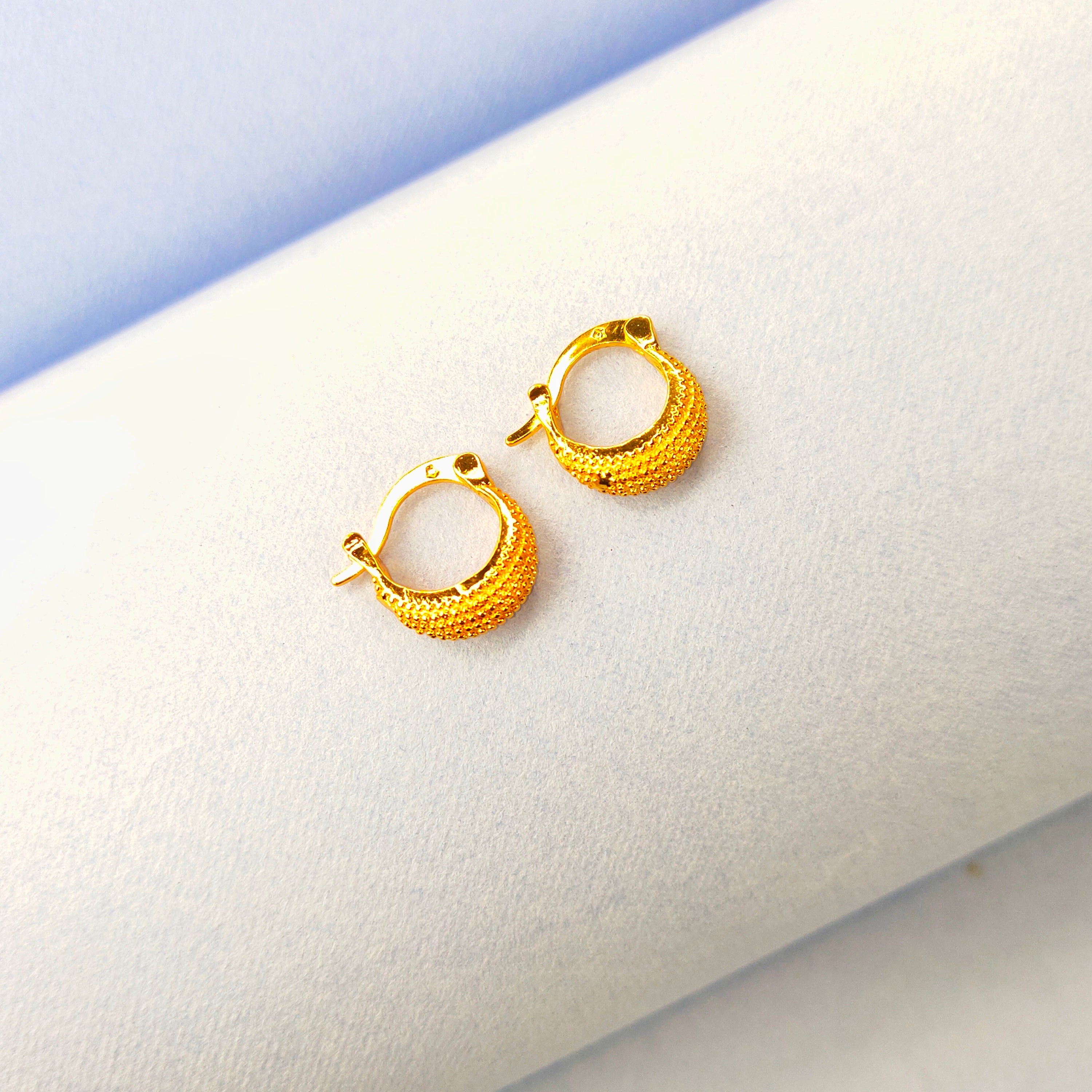 22k Yellow Gold Hoop Bali Earrings Handmade Big Yellow Gold Earrings for  Women, Valentine Day Gift, Star Design Indian Gold Earrings - Etsy